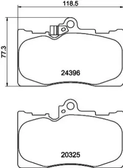 Колодки гальмівні дискові передні Lexus GS 250, 350, 300h, 450h (12-) NISSHINBO NP1072