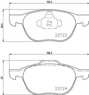 Колодки тормозные дисковые передние Mazda 3, 5 1.4, 1.6 1.8, 2.0 (06-) NISSHINBO NP5006