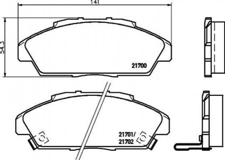 Колодки гальмівні дискові передні Honda Accord IV 1.8, 2.2 (90-93) NISSHINBO NP8024 (фото 1)