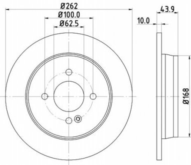 Диск гальмівний задній Hyundai Accent IV/ Kia Rio III 1.4, 1.6 (10-) NISSHINBO ND6075K (фото 1)