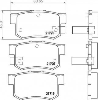 Колодки тормозные дисковые задние Honda Civic VII 1.4, 2.0 (00-05) NISSHINBO NP8008 (фото 1)