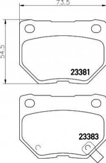 Колодки тормозные дисковые задние Subaru Impreza 2.0, 2.5 (00-07) NISSHINBO NP7011 (фото 1)