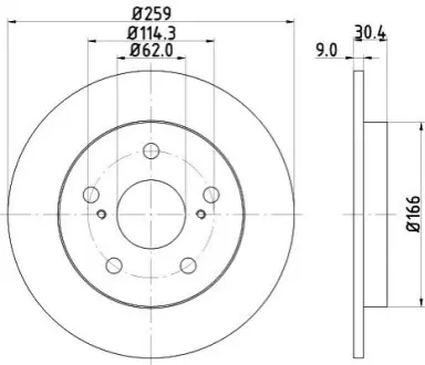 Фото диск гальмівний задній Toyota Auris, Corolla 1.4, 1.6, 1.8 (07-) NISSHINBO ND1008K Диск гальмівний задній Toyota Auris, Corolla 1.4, 1.6, 1.8 (07-) NISSHINBO ND1008K