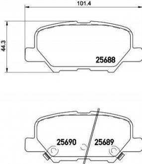 Колодки гальмівні дискові задні Mazda 6/Mitsubishi ASX, Outlander 1.8, 2.0, 2. NISSHINBO NP5038 (фото 1)