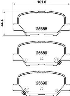 Колодки тормозные дисковые задние Mazda 6/Mitsubishi ASX, Outlander 1.8, 2.0, 2. NISSHINBO NP5038