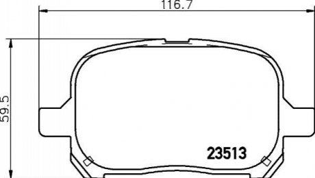 Колодки гальмівні дискові передні Toyota Camry 2.4, 3.0 (01-06)/Lexus RX 300 (NISSHINBO NP1033 (фото 1)
