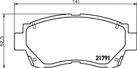 Колодки тормозные дисковые передние Toyota Camry/Lexus ES 2.2, 3.0 (96-01) (NP10 NISSHINBO NP1006 (фото 1)
