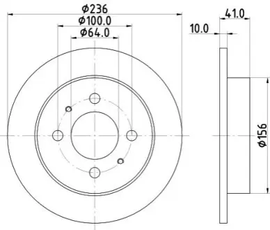 Диск тормозной задний Mitsubishi Colt, Lancer 1.3, 1.6 (92-96) NISSHINB NISSHINBO ND3036