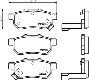 Колодки гальмівні дискові задні Honda Jazz 1.2, 1.3, 1.5, (02-09) NIS NISSHINBO NP8027