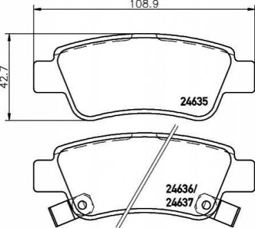 Колодки тормозные дисковые задние Honda CR-V III 2.0, 2.2, 2.4 (06-) NI NISSHINBO NP8014 (фото 1)