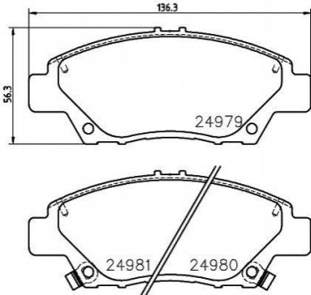 Колодки тормозные дисковые передние Honda Civic VII 1.4, 1.6, 1.7 (01-05) (NP801 NISSHINBO NP8013 (фото 1)