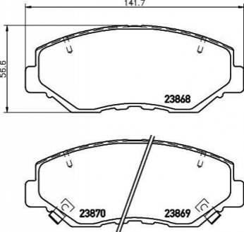 Колодки гальмівні дискові передні Honda CR-V II 2.0, 2.2 (99-06) NISS NISSHINBO NP8004 (фото 1)