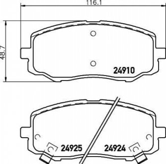 Колодки тормозные дисковые передние Hyundai i10, i20/Kia Picanto 1.0, 1.1, 1.2 (NISSHINBO NP6085 (фото 1)
