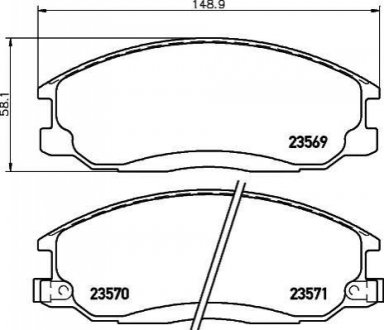 Колодки тормозные дисковые передние Hyundai Santa Fe 01-06)/Ssang Yong Actyon, K NISSHINBO NP6007 (фото 1)