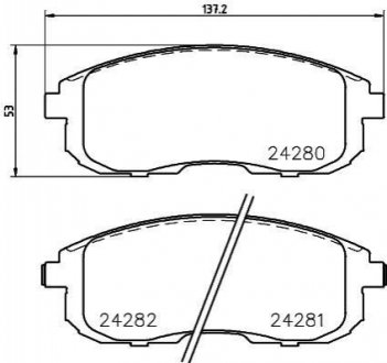 Колодки тормозные дисковые передние Nissan Juke, Tiida 1.5, 1.6, 1.8 (09-) (NP20 NISSHINBO NP2046 (фото 1)
