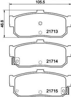 Колодки тормозные дисковые задние Nissan Almera II 1.5, 2.0 (00-) NISSH NISSHINBO NP2022
