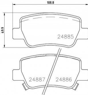 Колодки гальмівні дискові задні Toyota Avensis 1.6, 1.8, 2.0, 2.2 (08-) (NP111 NISSHINBO NP1118