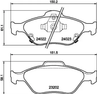 Колодки гальмівні дискові передні Toyota Yaris 1.0, 1.3, 1.4 (05-) NI NISSHINBO NP1129