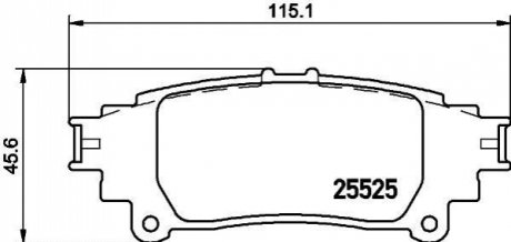 Колодки гальмівні дискові задні Lexus GS, RX 350, 300h, 450h (08-) NI NISSHINBO NP1105