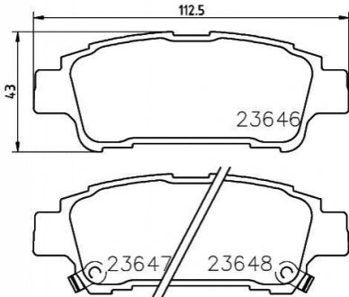 Колодки гальмівні дискові задні Toyota Avensis 2.0, 2.4 (03-09) NISSH NISSHINBO NP1042