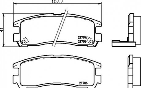Колодки тормозные дисковые задние Mitsubishi Galant 1.8, 2.0 (96-04) NI NISSHINBO NP3013