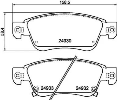 Колодки гальмівні дискові передні Infiniti FX37, FX50 3.7 (08-) NISSH NISSHINBO NP2056