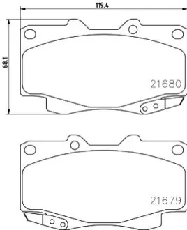 Колодки гальмівні дискові передні Toyota Hilux III, Fortuner 2.5, 3.0, 4.0 (05 NISSHINBO NP1075