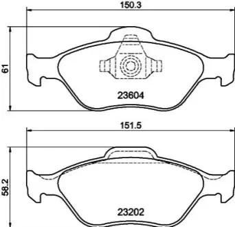 Колодки тормозные дисковые передние Mazda2 1.3, 1.4, 1.6 (03-)/Ford Fusion 1.4, NISSHINBO NP5008