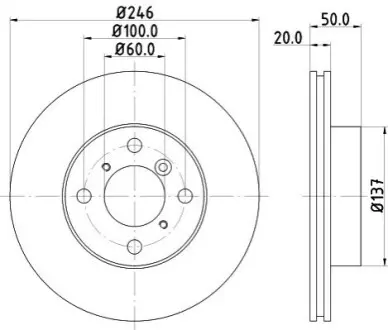 Диск гальмівний передній Suzuki Liana 1.3, 1.4, 1.5 (01-07) NISSHINBO ND9007