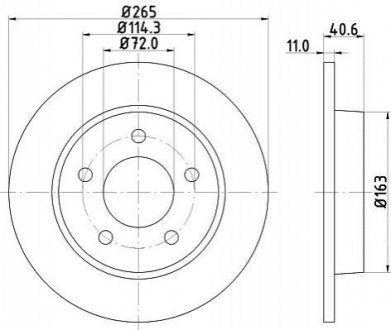 Диск гальмівний задній Mazda 3 1.4, 1.6, 2.2 (04-) NISSHINBO ND5008K (фото 1)