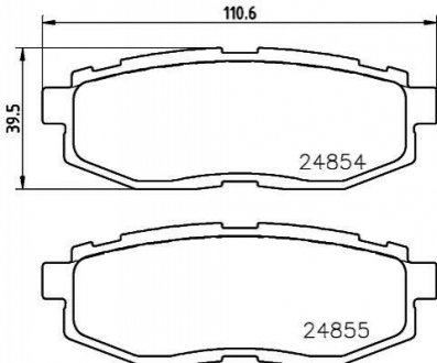 Колодки гальмівні дискові задні Subaru Forester 2.0 (13-19), Tribeca 3.0, 3.6 NISSHINBO NP7013 (фото 1)