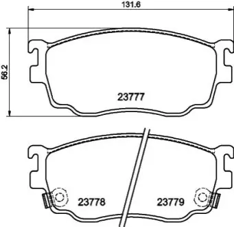 Колодки тормозные дисковые передние Mazda 626 2.0 (98-02) NISSHINBO NP5023