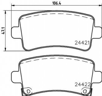 Колодки тормозные дисковые задние Chevrolet Malibu/Opel Insignia 1.8, 2.0, 2.4 (08-) NISSHINBO NP6038 (фото 1)