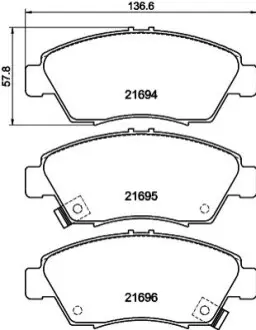 Гальмівні колодки HONDA Civic -04 NISSHINBO NP8005