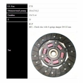 RENAULT диск зчеплення 4,5 -85 180 (181мм, 6 пружин) SASSONE 0758 ST (фото 1)