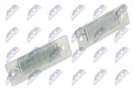 (2 шт к-кт/LED) Ліхтар номерного знаку VW T5 03-08/Caddy 04-08/Passat 01-05/Touran03-08/Skoda Super B 02-08 NTY ELP-VW-001