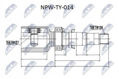 Шарнір рівних кутових швидкостей NTY NPW-TY-014 (фото 1)