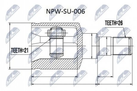 Шарнир равных угловых скоростей NTY NPW-SU-006 (фото 1)