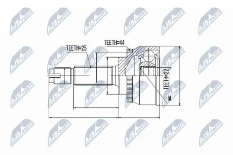 Шарнір рівних кутових швидкостей NTY NPZ-HY-539