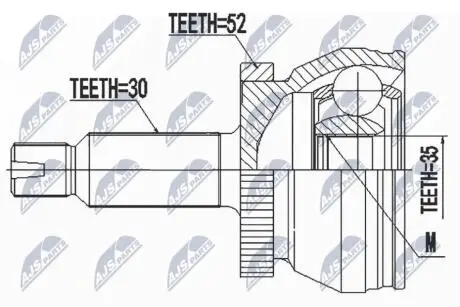 Шарнір рівних кутових швидкостей NTY NPZ-HY-554