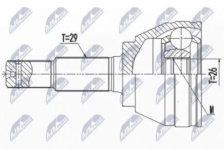 Шарнір рівних кутових швидкостей NTY NPZ-NS-097