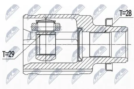 Шарнір рівних кутових швидкостей NTY NPW-SU-036