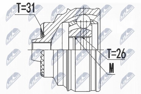 Шарнір рівних кутових швидкостей NTY NPZ-BM-022