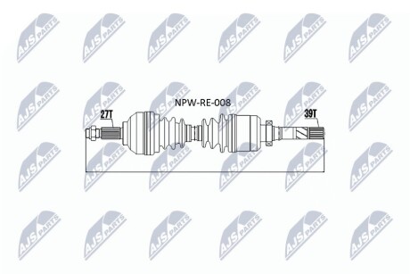 Полуось NTY NPW-RE-008