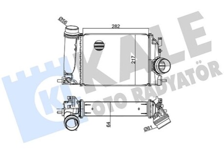 KALE RENAULT Інтеркулер Grand Scenic IV,Kadjar,Megane IV,Talisman,Nissan Qashqai II,X-Trail 1.2/1.5dCi/1.6 KALE OTO RADYATOR 350980