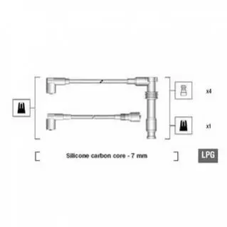 Комплект високовольтних проводів OPEL CALIBRA/KADETT/VECTRA 2,0 88- [941125290681] MAGNETI MARELLI MSK681