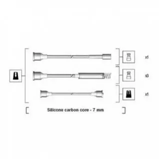 Комплект высоковольтных проводов OPEL OMEGA 1,8/2,0 IE 87-94 [941125250677] MAGNETI MARELLI MSK677