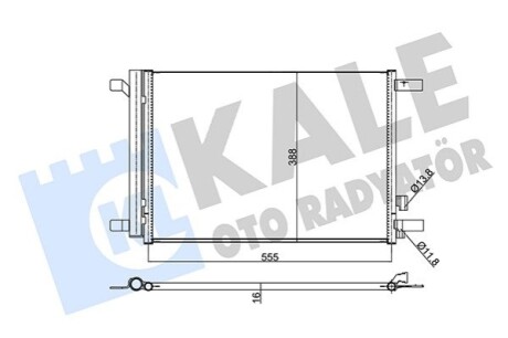 KALE VW Радіатор кондиціонера Audi A3,Golf VII,Passat,Touran,Skoda Octavia IV,SuperB III KALE OTO RADYATOR 354020