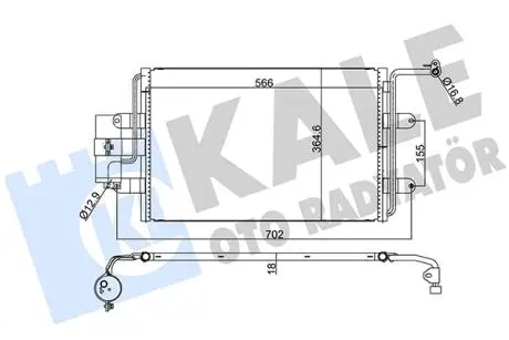 KALE VW Радиатор кондиционера Audi A3,Skoda Octavia II,SuperB,Caddy III,Golf V,VI,Touran KALE OTO RADYATOR 390600