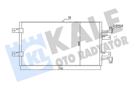 KALE RENAULT Радіатор кондиціонера Trafic II,Opel Vivaro,Nissav 2.0/2.5cDi 06- KALE OTO RADYATOR 350720